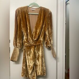 Reformation gold dress size XS